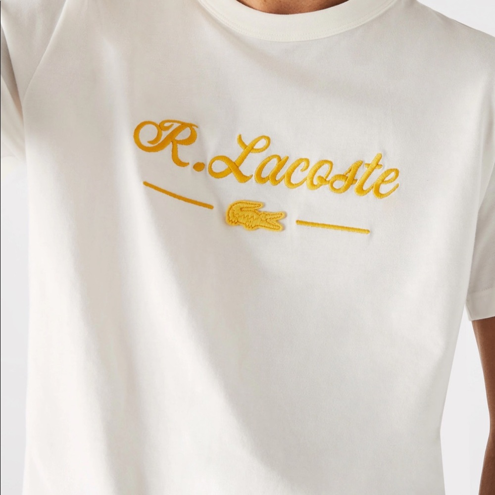 Lacoste Men’s Crew Neck Signature Embroidery Cotton T-shirt
